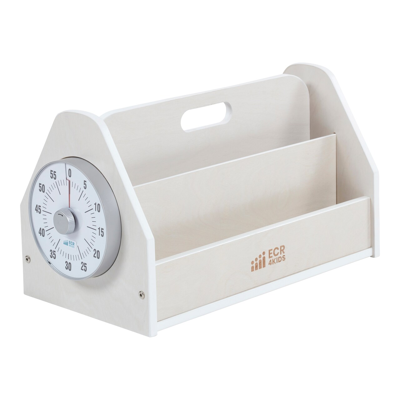 Double-Sided Book Caddy with Countdown Timer, Portable Library